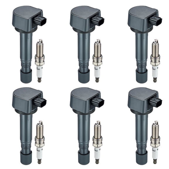 SPEEDWOW Coil Pack UF624 and Iridium Spark Plugs 97390 Compatible with Acura RDX ZDX Honda Pilot Ridgeline 3.5L 3.7L V6, Sets of 6