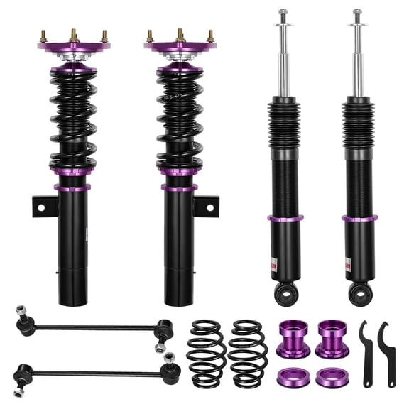 SPEEDWOW Coilovers for 2006-2009 VW GTI, 2003-2007 Golf MK5, 32 Levels Damper Adjustable Coilovers Suspension Struts Kit, Twin-Tube Lowering Kit