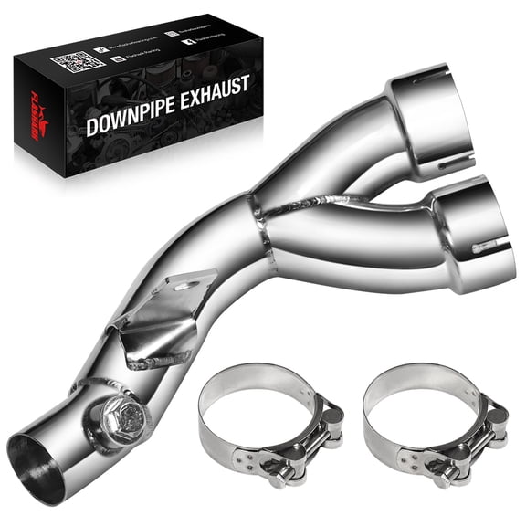 SPEEDWOW Y-Mid Exhaust Pipe for 2006-2019 Yamaha YZF-R6 R600, Stainless Steel, with Hardware (DP29768)