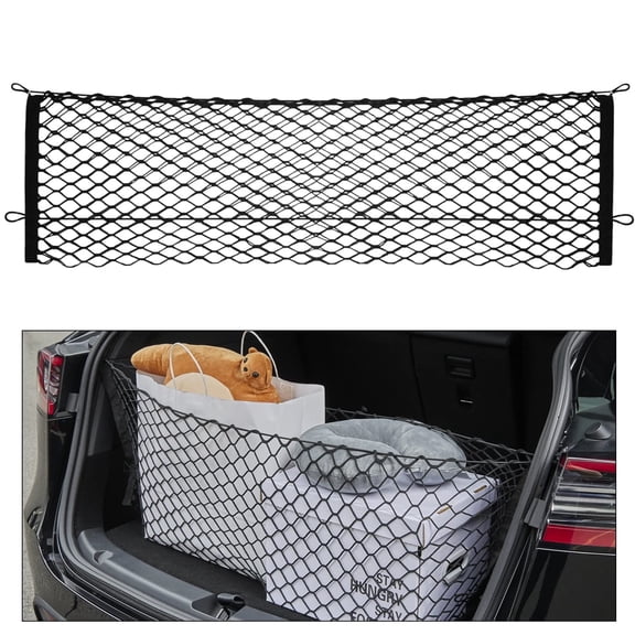 SPEEDWOW Envelope Style Cargo Net, Great Fit for Jeep Grand Cherokee L Long 2021-2022 Car Accessories, Car Trunk Organizer Net, Jeep Cargo Net with Metal Hooks