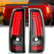 SPEEDWOW Fit For Chevy Silverado 1999 2000 2001 2002, 1999-2007 GMC Sierra Classic LED Tail Lights Assembly, Smoked Tail Lights Truck Rear Lamp Black&Red 1 Pair