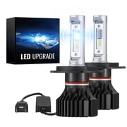 SPEEDWOW H4/9003/HB2 LED Headlight Bulbs 100W 6000K  14000LM White Dual-function 2Pcs for Chevrolet/Ford/GMC/BMV/Dodge/Honda/Nissan/Jeep