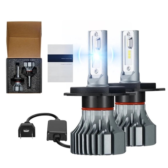 SPEEDWOW H4/9003/HB2 LED Headlight Bulbs 120W 6500K ‎‎22000LM White Dual-function 2Pcs