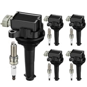SPEEDWOW Ignition Coil Pack UF517 and Iridium Spark Plugs AP5325 Compatible with Volvo C30 C70 S40 S60 V50 V70 XC70 2.4L 2.5L L5 C1721 307134170 SKIC178 GN10331 COP345 Sets of 5