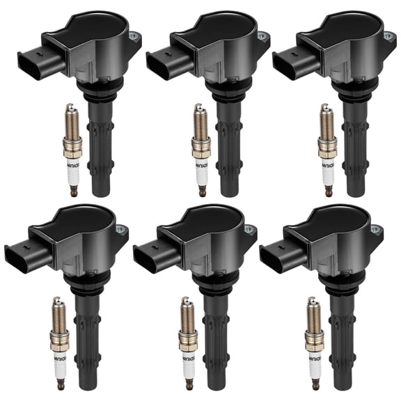 SPEEDWOW Ignition Coil Pack UF535 and Iridium Spark Plugs 95983 Compatible with Mercedes-Benz C230 C280 CLK350 E350 ML350 SLK280 Dodge Sprinter 3500 2.5L 3.0L 3.5L 5.5L V6, Sets of 6