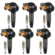 SPEEDWOW Ignition Coils UF646 and Iridium Spark Plug SP534 Compatible with Lincoln MKS MKT Navigator F-150 Transit-150 250 350 HD Flex Explorer Taurus V6 3.5L Set of 6