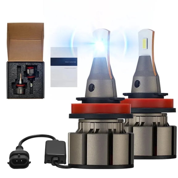 SPEEDWOW L2 H11 H8 H9 LED Headlight Bulbs 100W 6000K 13000LM White 2Pcs