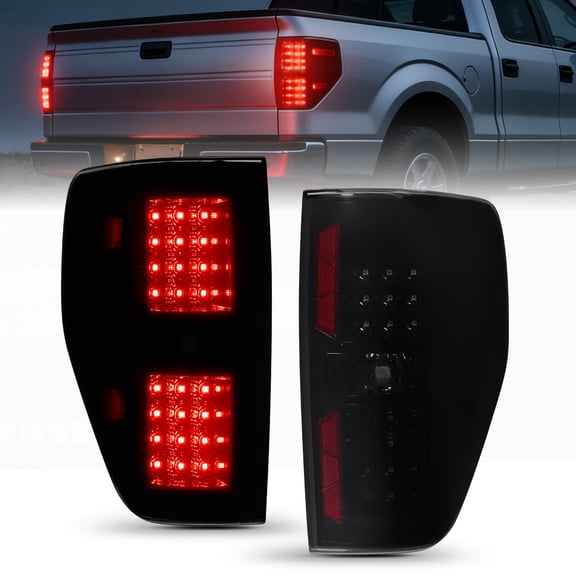 SPEEDWOW LED Tail Light Fit For 2009-2014 Ford F-150 Smoked LED Tail Light Assembly Pair