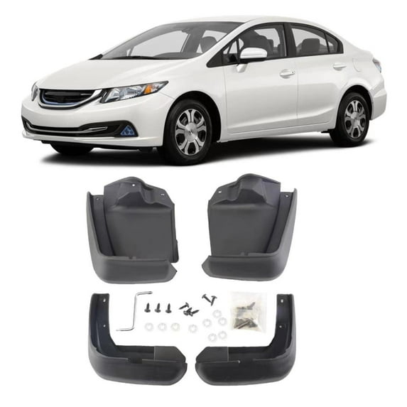 SPEEDWOW Mud Flaps Splash Guards 4PCS Front & Rear Side Mud Guards Compatible with Honda Civic 2012-2015 Sedan Only, with Fender Flares (Eighth Generation)