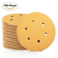 thumbnail image 1 of SPEEDWOX 100 Pcs 6 Inches Hook and Loop 6 Hole Sanding Discs 120 Grit Dustless Sandpaper Fit for Random Orbital Sander Yellow Finishing Discs for Automotive Woodworking, 1 of 5