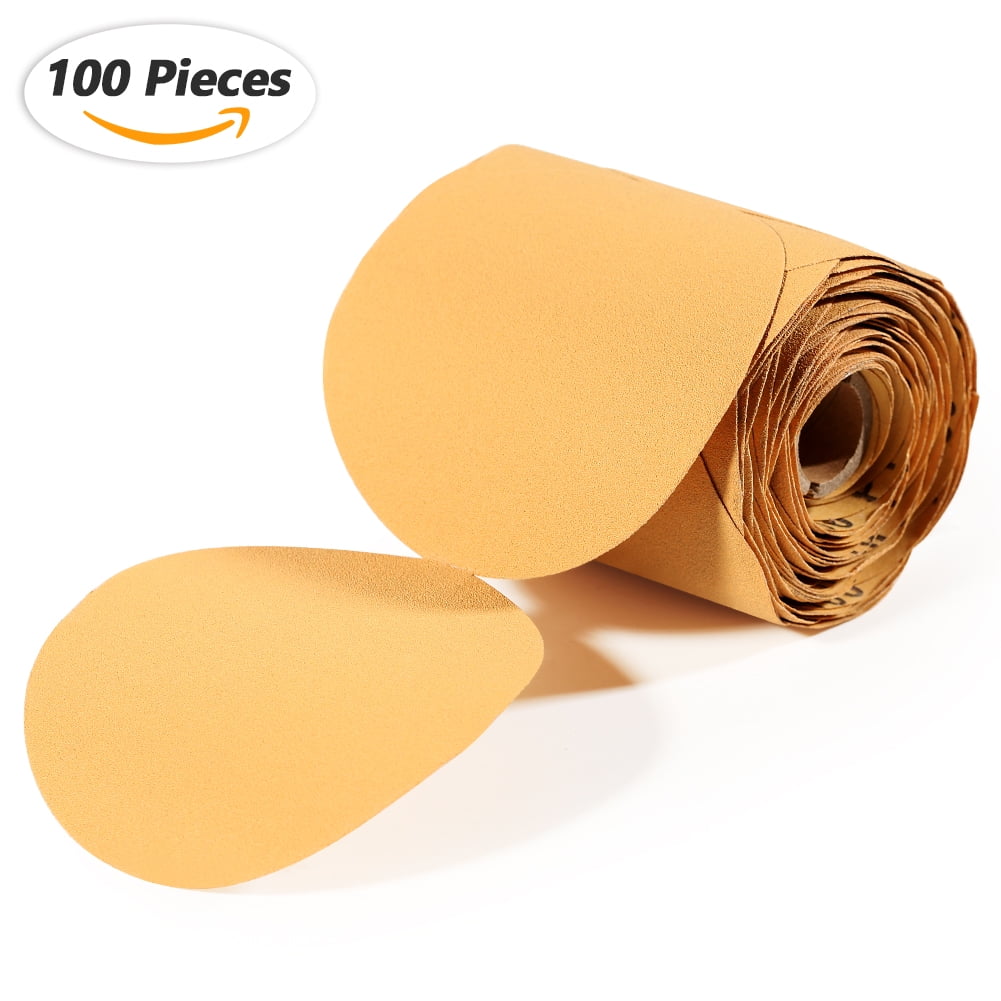 SPEEDWOX 100 Pcs 100 Grit Sandpaper Roll 6 inch Round Sanding Discs