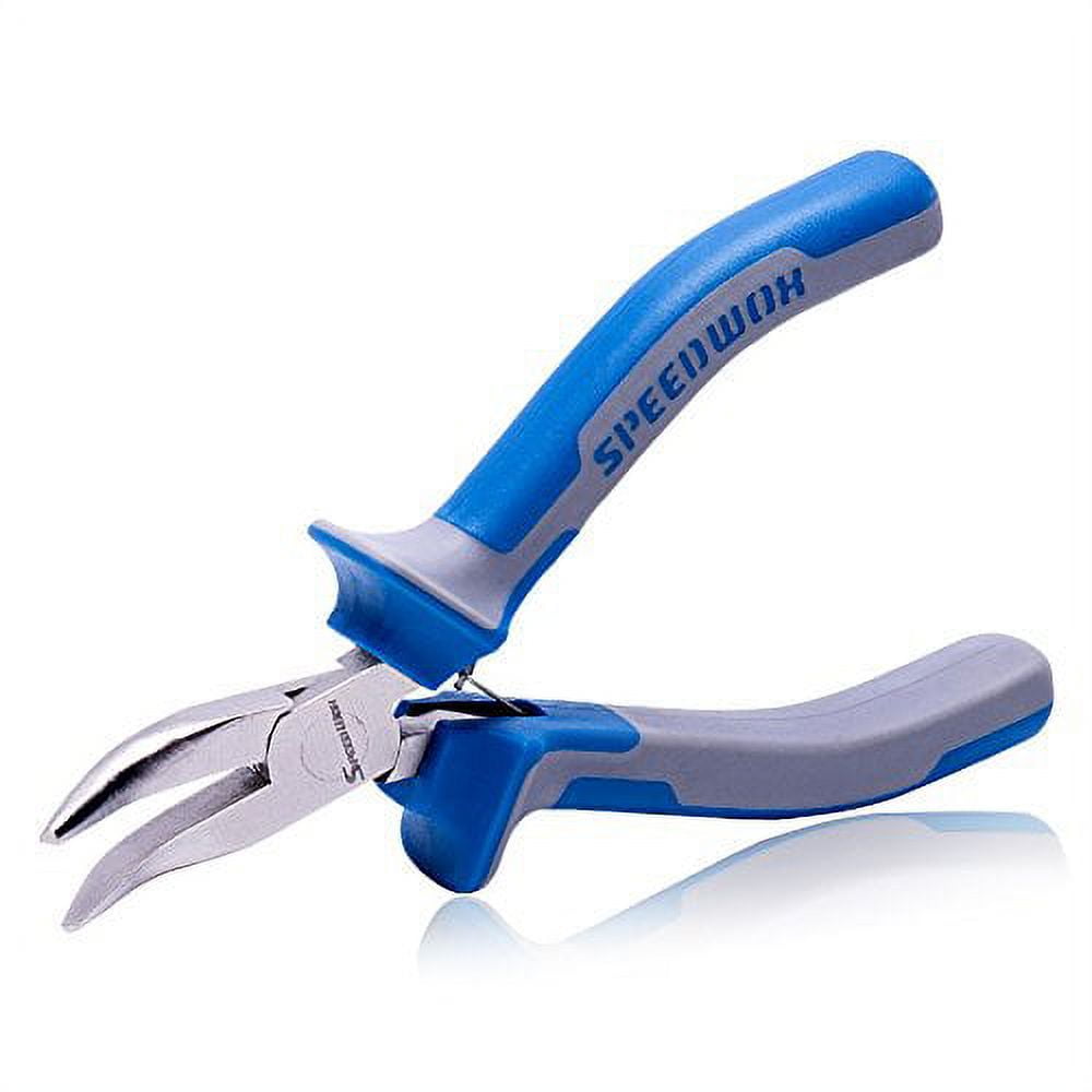 SPEEDWOX 5 Inches Bent Long Nose Pliers Mini Curved Needle Nose Pliers