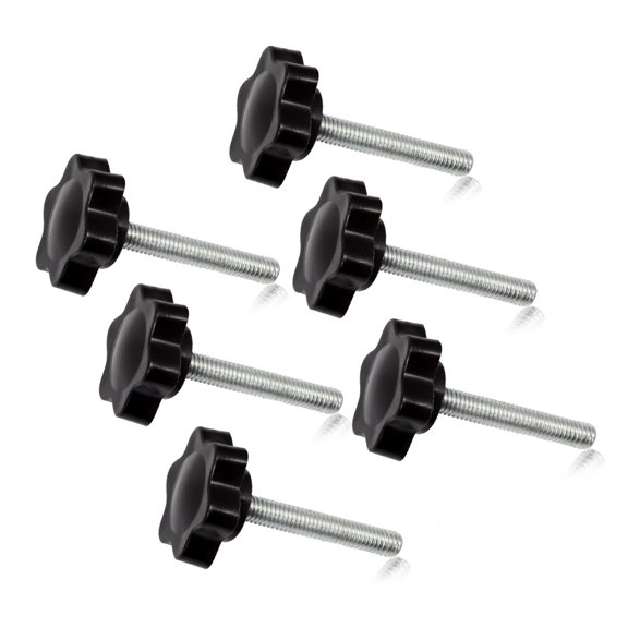 SPEEDWOX 6 Pcs Clamping Screw Knob M5 x 30 Plum Hex Shaped Hand Knobs Knurled Thumb Screw Handle Clamping Knob Male Thread Metric Thread