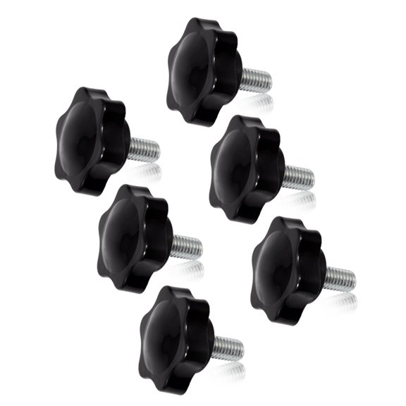 SPEEDWOX 6 Pcs Clamping Screw Knob M8 x 16 Plum Hex Shaped Hand Knobs Knurled Thumb Screw Handle Clamping Knob Male Thread Metric Thread