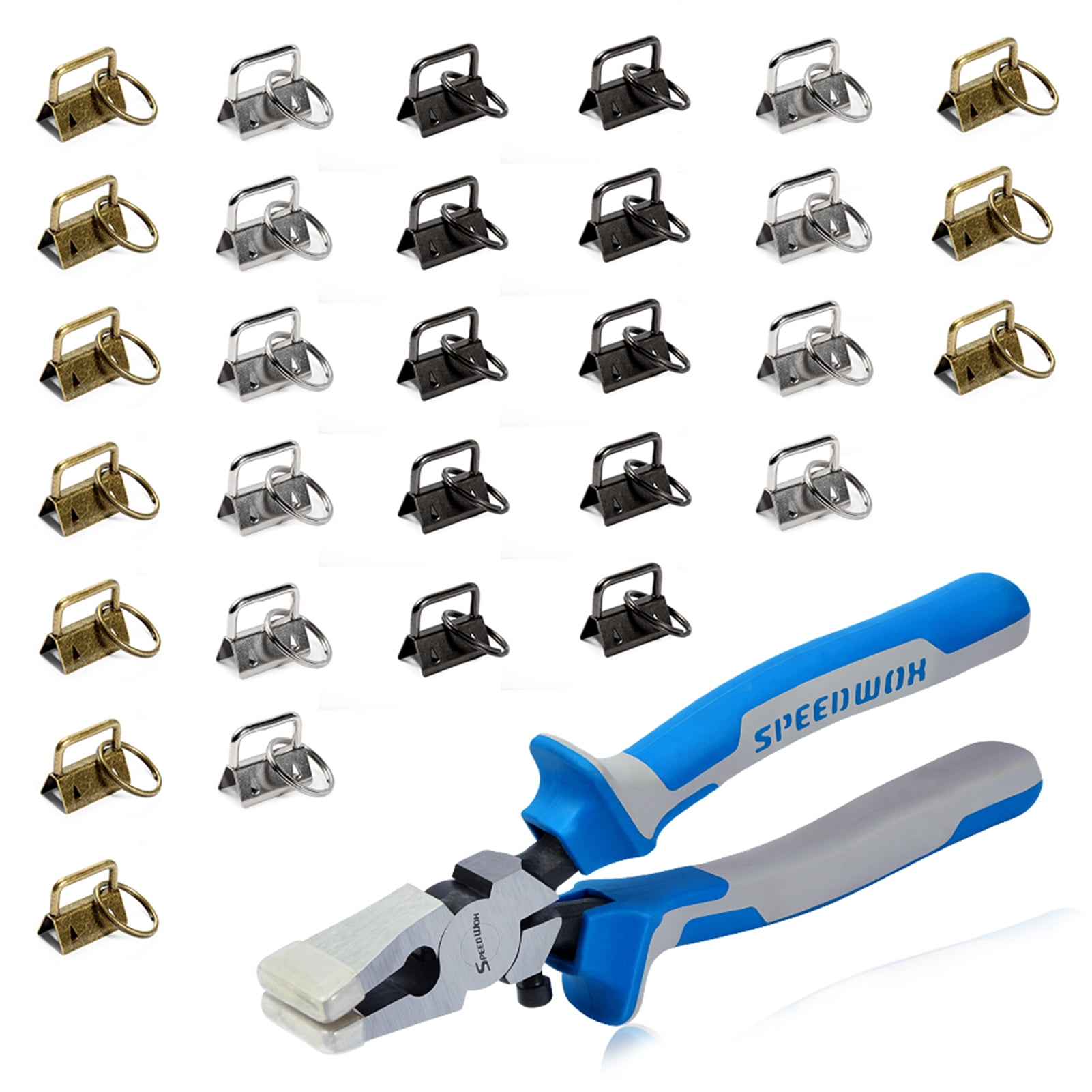 SPEEDWOX Key Fob Hardware Set 30PCS 1" Key Fob Hardwares with Key Fob