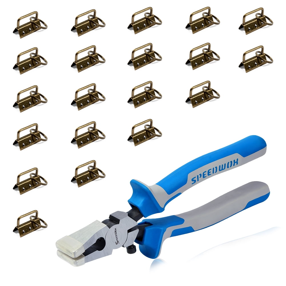 SPEEDWOX Key Fob Pliers and 20 Sets 1.25 Inch Key Fob Hardware with