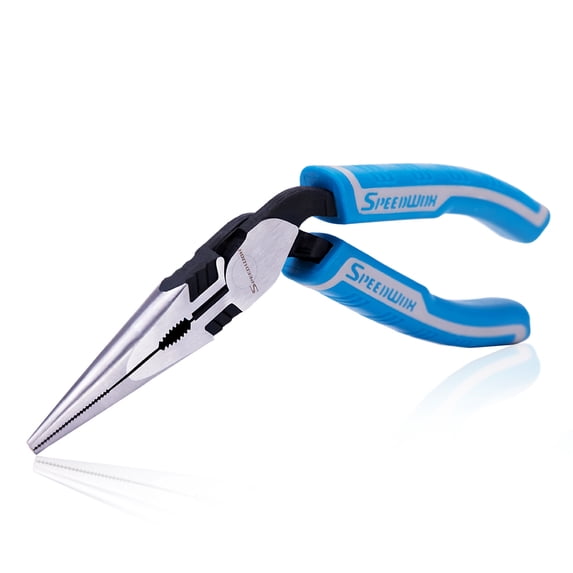 SPEEDWOX Long Nose Pliers 8 Inches Reduce Effort by 35% Compound Action Heavy Duty Multi Use Wire Cutters Side Cutting Remove Screws Bolts Fine Plier High Leverage Pistol Grip Professional Tool