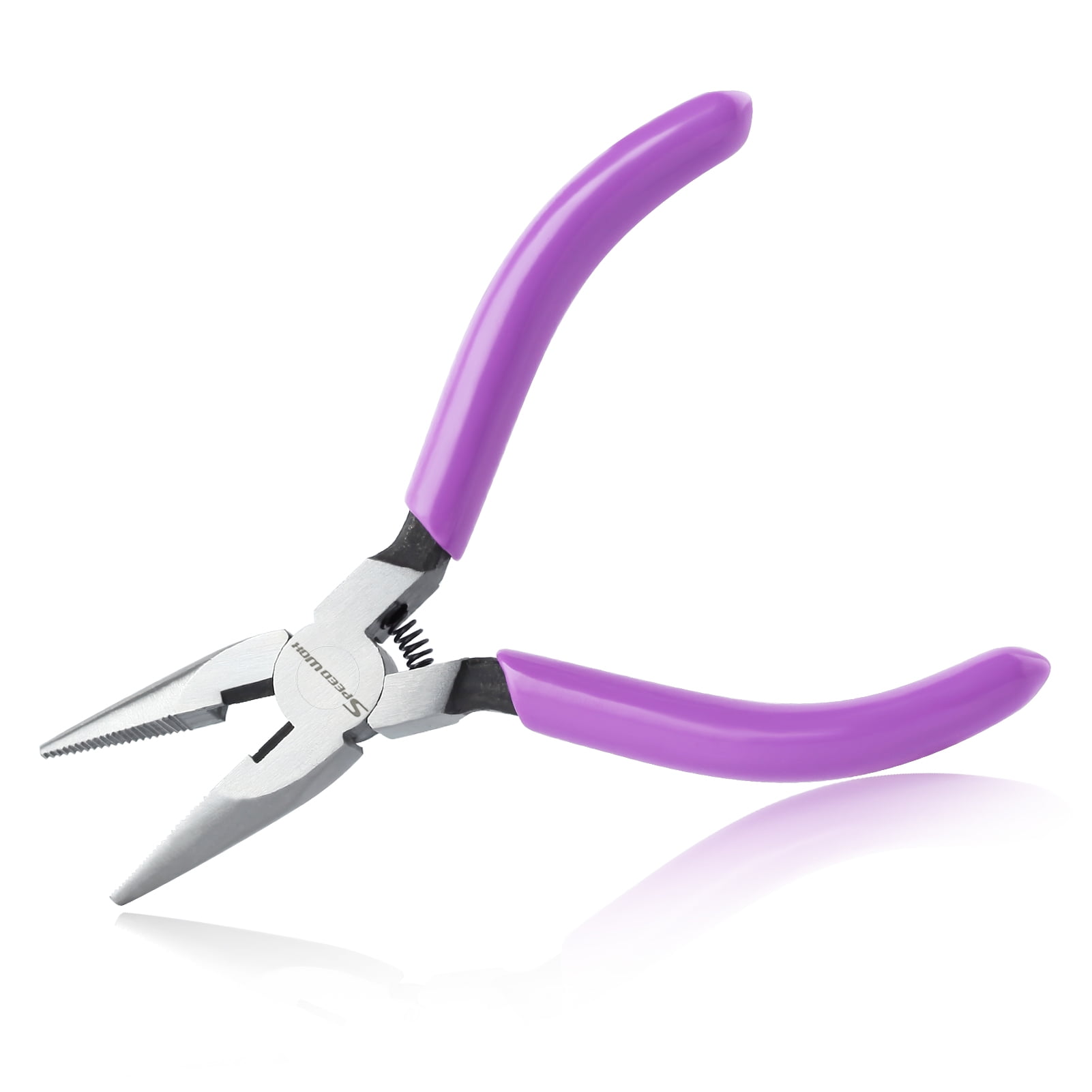 SPEEDWOX 5 Inch Concave Round Nose Pliers with Cutter, Mini