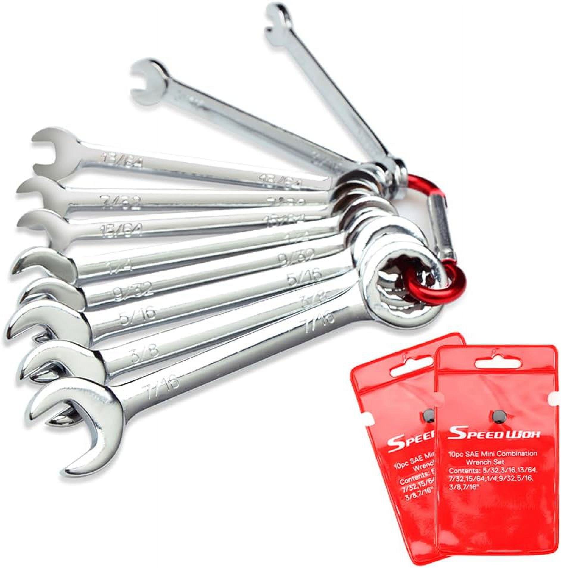 SPEEDWOX Mini Wrench Set SAE Ignition Wrench Set 10 Pcs 5/ Inches Open