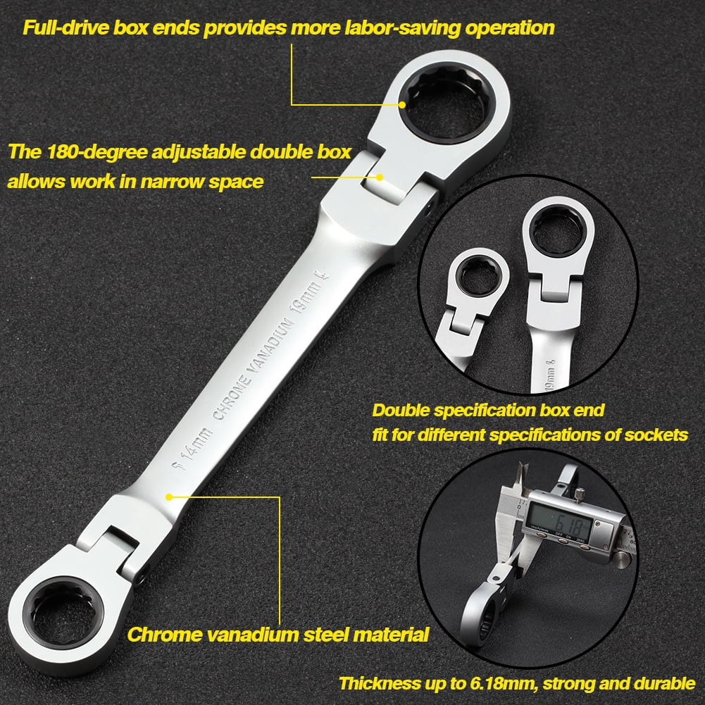 SPEEDWOX Ratchet Socket Wrench Set Metric Heavy Duty 180 Degree