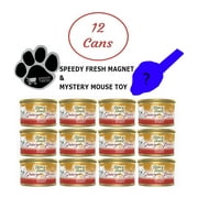 SPEEDY FRESH Bundle of Purina Gravy Lovers Beef Feast, 12 cans Bundle with Mystery Mouse Toy and SF Magnet