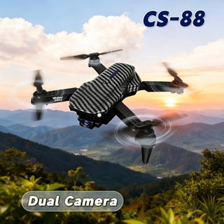 SPEEDYEAH Foldable Aerial Drone / 1 Batteries & Remote Controller, for Novice Pilots, Black Carbon-Fiber
