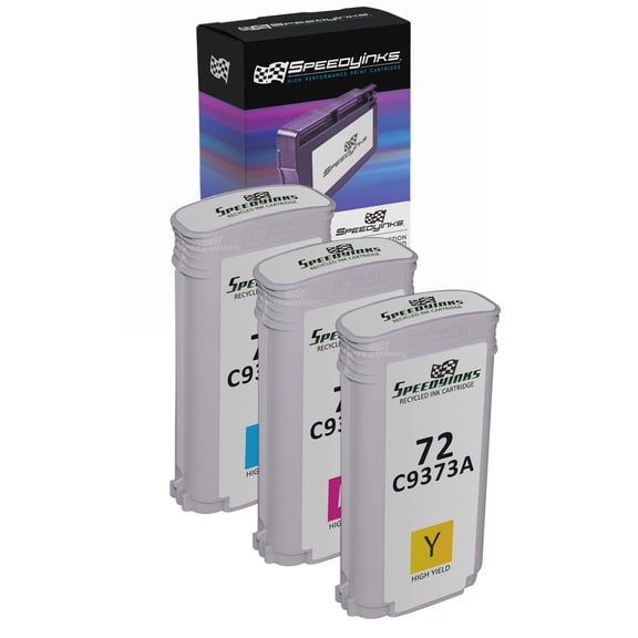 SPEEDYINKS Compatible Replacements for HP 72 Ink Cartridge High Yield (Cyan, Magenta, Yellow, 3-Pack) DesignJet T1100, T1120, T1200, T610, T620, T770, SD Pro MFP, T1100ps, T1120 SD-MFP, T1300