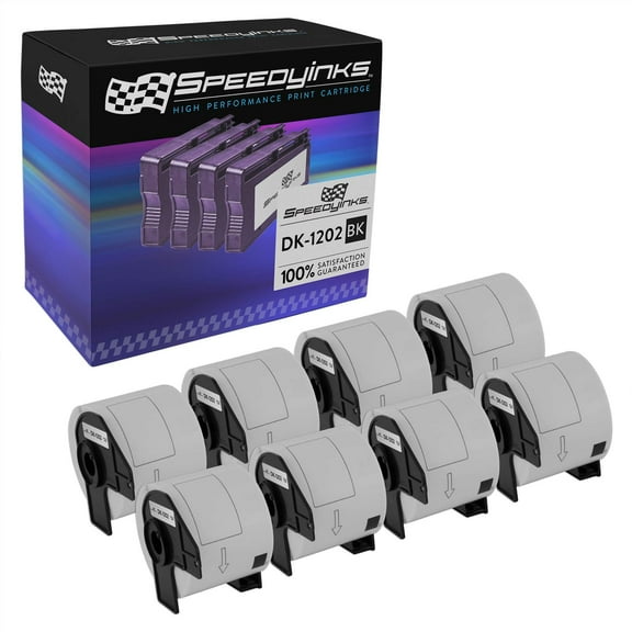 SPEEDYINKS Compatible Shipping Label Replacement for Brother DK-1202 (White, 8-Pack)