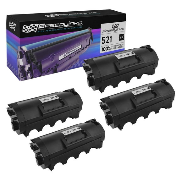 SPEEDYINKS Compatible Toner Cartridge Replacement for Lexmark 521 (Black, 4-Pack) for use in MS810de, MS810dn, MS810dtn, MS810n, MS811n, MS811dn, MS812dn, MS812dtn, MS812de, MS811dtn