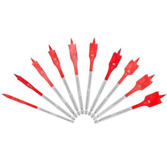 SPEEDemon High Speed Steel Spade Bit Set with Pouch (10-Piece)