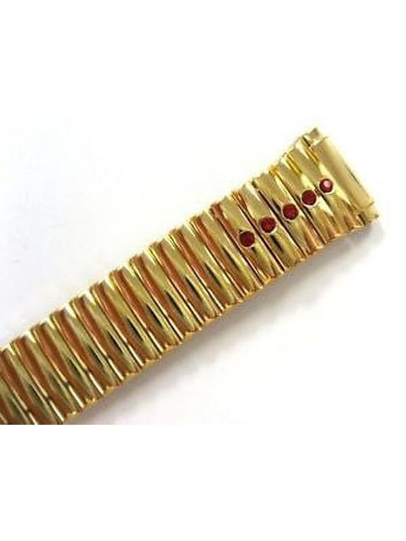 11-14MM GOLD TWIST O FLEX EXPANSION WATCH BAND STRAP W STONES