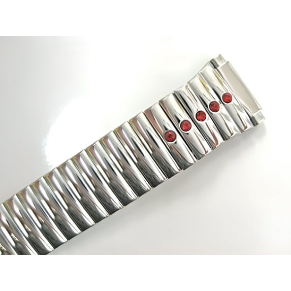 SPEIDEL 11-14MM SILVER TWIST O FLEX EXPANSION WATCH BAND STRAP W STONES