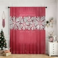 thumbnail image 1 of SPEKSEE 1Pc Christmas Sheer Curtain, Merry Christmas Snowy Scene Rod Pocket Voile Drapes, Window Curtain Voile Draperies for Kitchen Bedroom Living Room Yard, 1 of 15