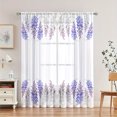 thumbnail image 1 of SPEKSEE 1Pc Spring Floral Printed Sheer Curtains, Pink Blue Purple Flowers Print Curtains for Bedroom Living Room Holiday Party Decor, 1 of 20