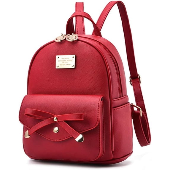 SPEKSEE Bowknot Cute Leather Backpack Mini Backpack Purse for Women