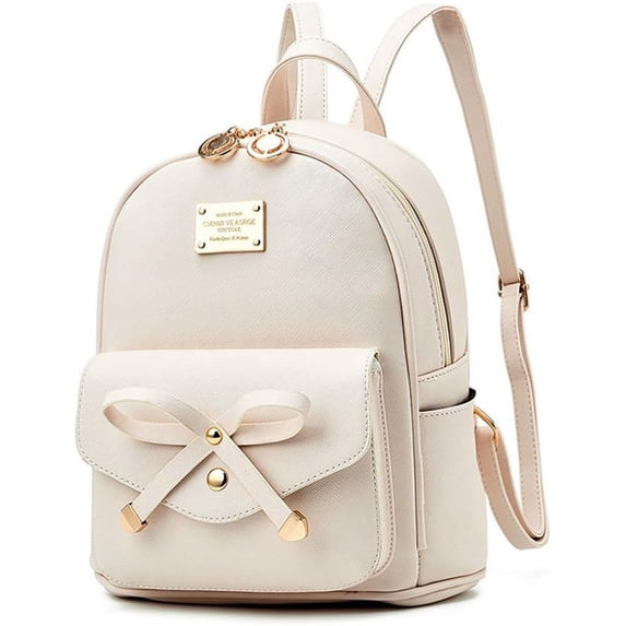SPEKSEE Bowknot Cute Leather Backpack Mini Backpack Purse for Women