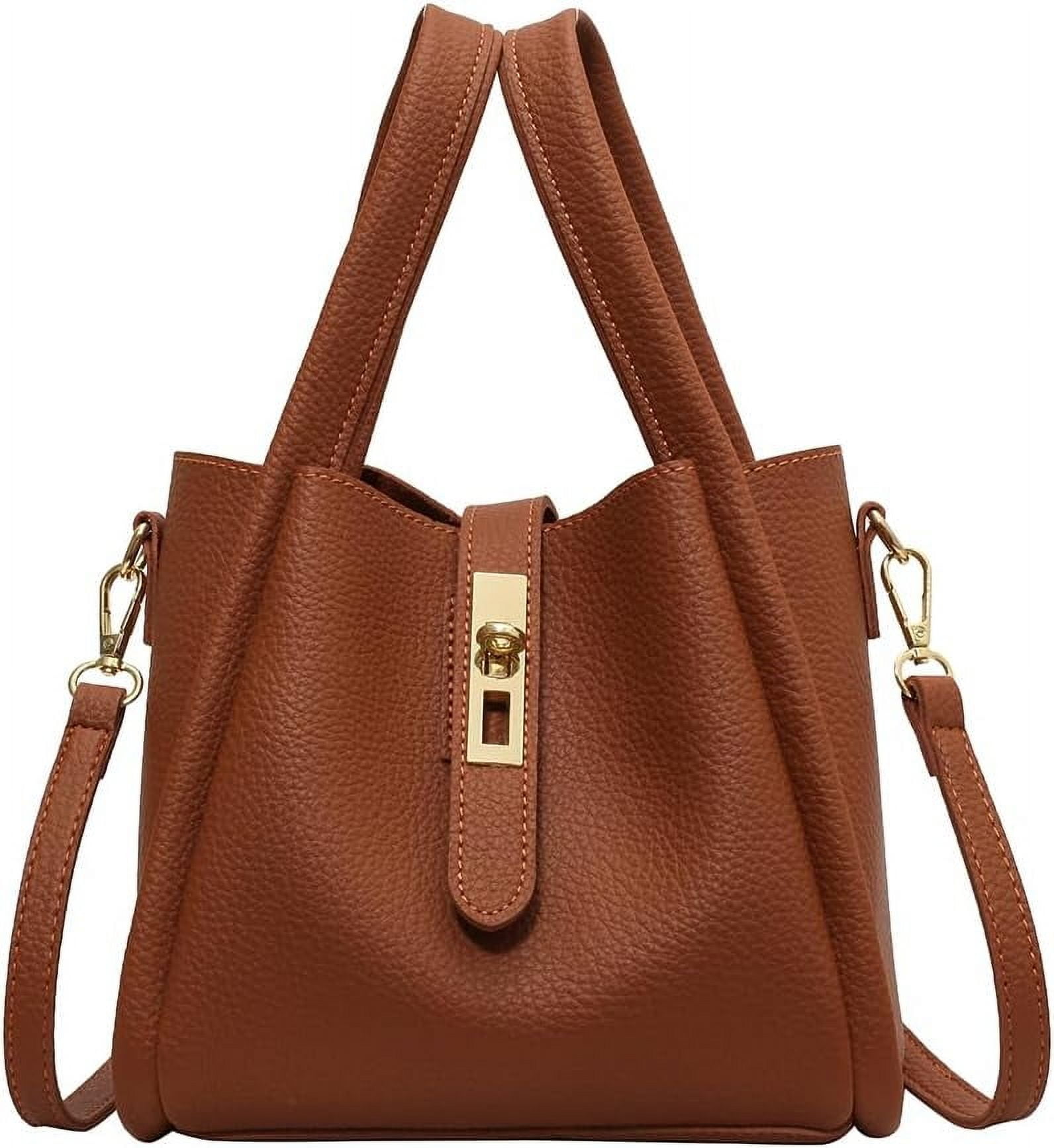 SPEKSEE Bucket Bags for Women - Leather Crossbody Bucket Purse Small Handbag Trendy Vintage Shoulder Bag with Small Purse