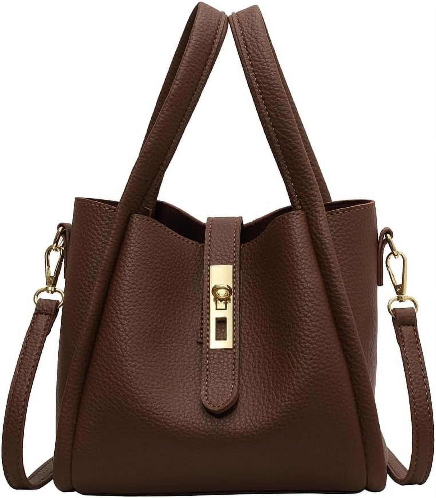 SPEKSEE Bucket Bags for Women - Leather Crossbody Bucket Purse Small Handbag Trendy Vintage Shoulder Bag with Small Purse