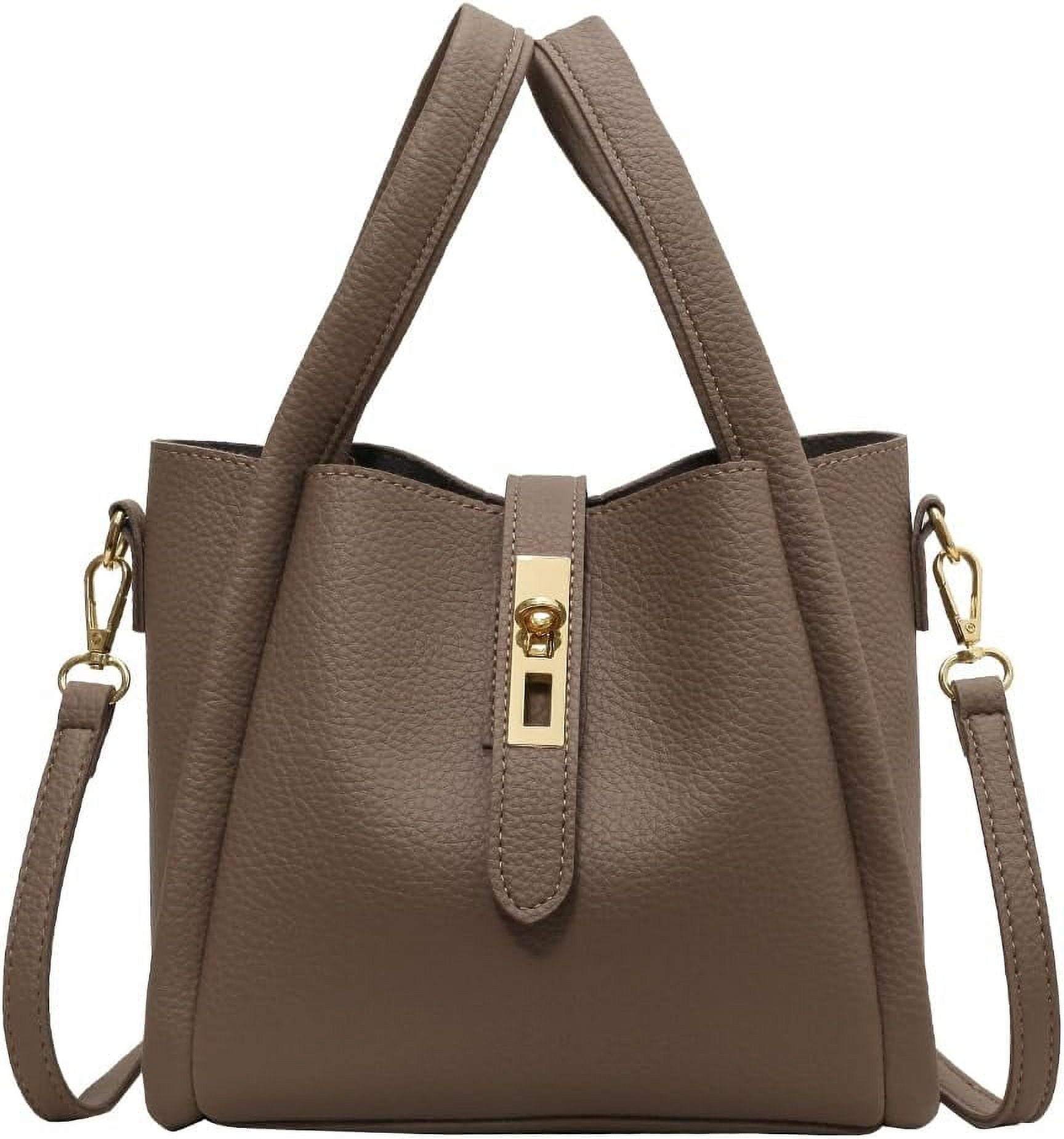 SPEKSEE Bucket Bags for Women - Leather Crossbody Bucket Purse Small Handbag Trendy Vintage Shoulder Bag with Small Purse