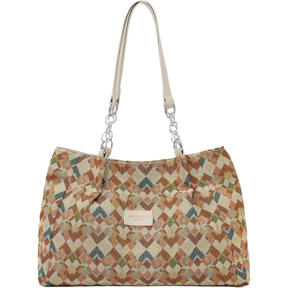 SPEKSEE Canvas Vintage Handbags Large Capacity All-Match Shoulder Bag Leopard Print Retro Underarm Bag Travel Commute Tote Handbag