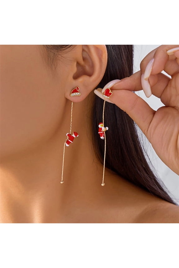 Christmas Earrings for Women Snowflake Santa Claus Tassel Earrings Christmas Tree Earrings Xmas Santa Dangle Earrings for Women Merry Christmas Jewelry Gifts