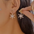 thumbnail image 1 of SPEKSEE Christmas Snowflake Earrings for Women Sparkly CZ Winter Snowflake Pearl Tree Stud Earrings Christmas Holiday Gifts, 1 of 8