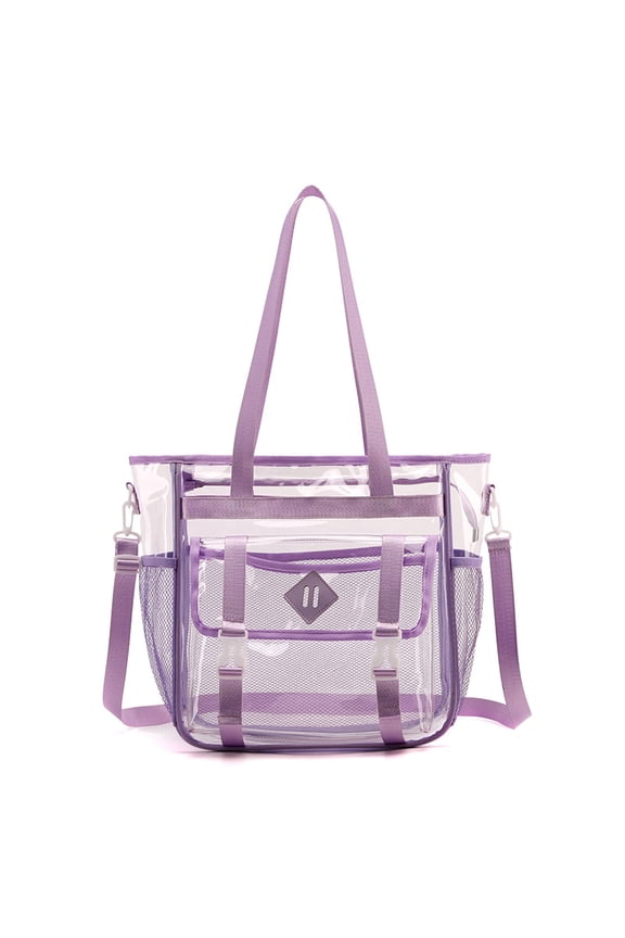 Clear Bag for Stadium Events, Clear Transparent Tote Bag with Detachable Strap for Sports, Concert, Work,Travel