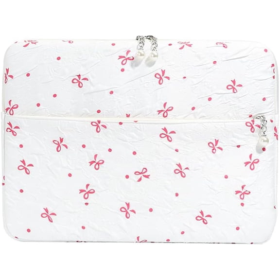 SPEKSEE Coquette Laptop Sleeve, Slim 13-16 Inch Cute Laptop Case, Aesthetic Computer Bag with Bow-Dot Print for Mac