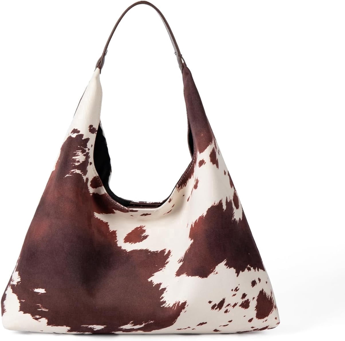 SPEKSEE Cow-Print Shoulder Bag for Women, Coquette Large Capacity Underarm Top handle Purse, Slouchy Hobo Tote Bag for Fall