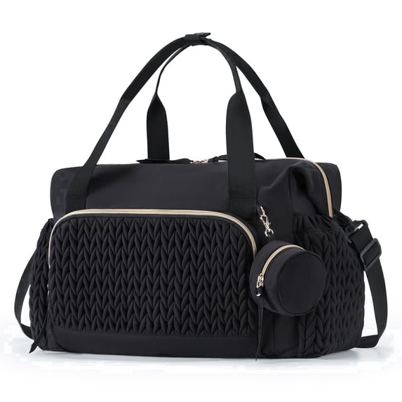 SPEKSEE Diaper Bag Tote, Large Capacity Travel Diaper Bags, Hospital Bag for Labor Delivery, Bag with Pacifier Case(Black)