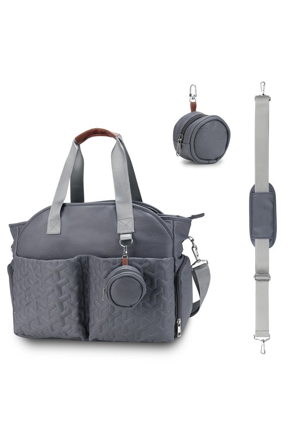 Diaper Bag Tote with Pacifier Holder Case for Mom and Dad, Multi-Function Travel Diaper Bag with Adjustable Shoulder Strap and Insulated Pockets