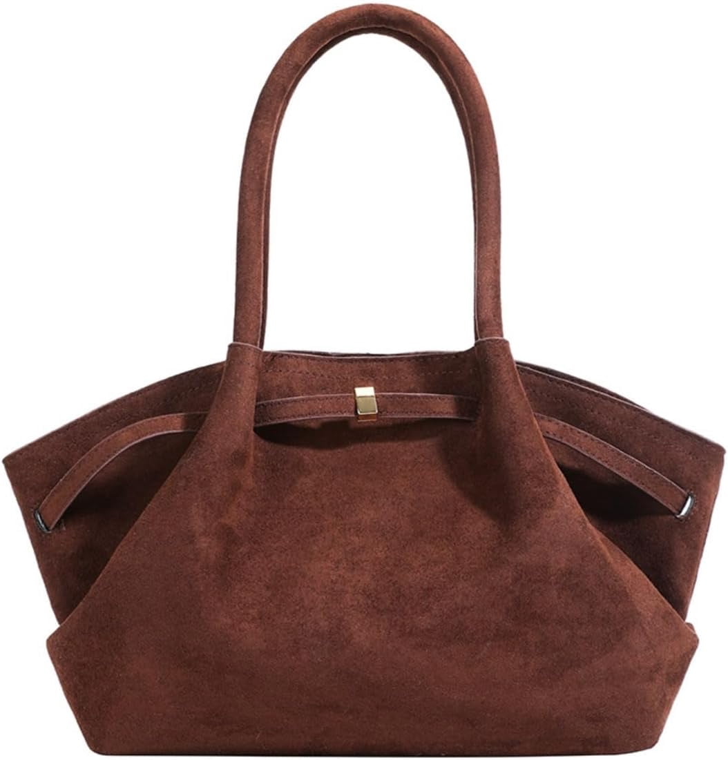 SPEKSEE Fashion Faux Suede Tote Bag for Women Dumpling Designs Crossbody Hobo Handbag Women Vintage Shoulder Bag Purse