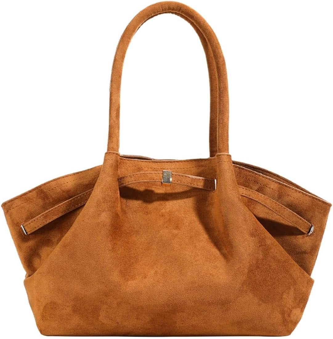 SPEKSEE Fashion Faux Suede Tote Bag for Women Dumpling Designs Crossbody Hobo Handbag Women Vintage Shoulder Bag Purse