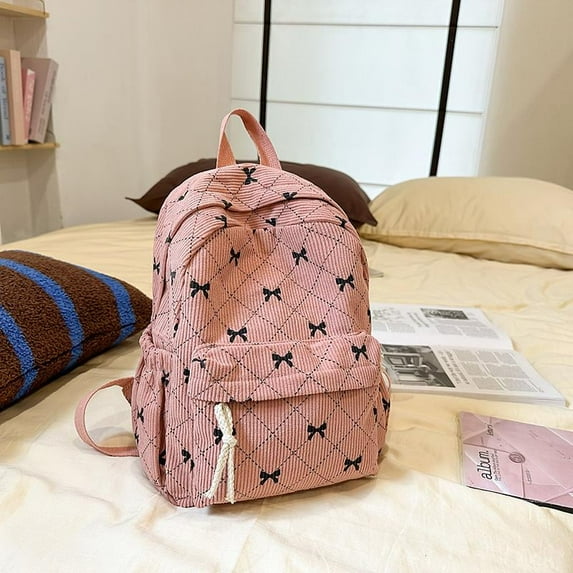SPEKSEE Fashionable Colorblock Bow Pattern Backpack, Casual Versatile Backpack for Women, Trendy All-match School Bag for Daily Use school use day woman Women's Travel Gym Duffle Bag